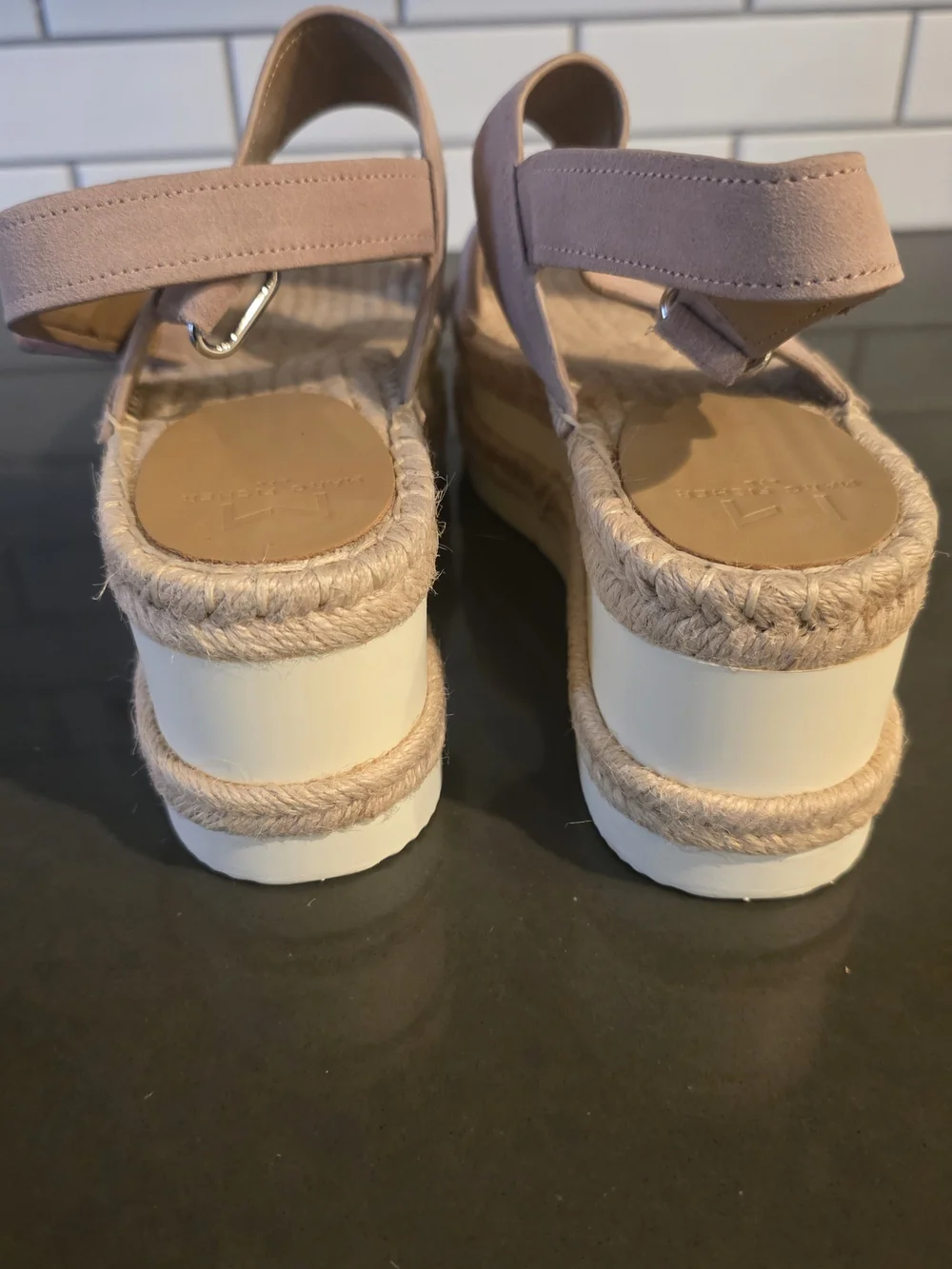 Marc Fisher Blush Pink Platform Espadrille Sandals